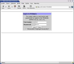 Pihlen do systmu Webmin