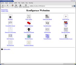 Možnosti nastavení Webminu