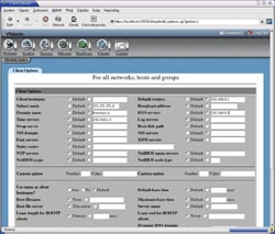 Nastavení DHCP serveru pomocí Webminu