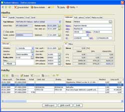 Obr. 2: Pehledn formul pro zadn a editaci faktury vydan