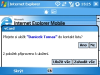 Elektronick vizitky na Windows Mobile