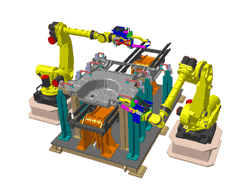 3D model robotizovaného pracoviště
